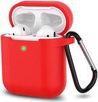 SATLITOG Silicone Case Compatible with Apple AirPods 1&2 Wireless and Wired Charging Case(Front LED Visible),Red