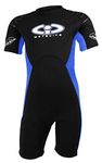 TWF Childs 3mm CIC Titanium Shortie wetsuit (Black/Marine Blue, Age 11-12)