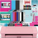 Silhouette Cameo 4 Pink Bundle with Vinyl Starter Kit, Heat Transfer Starter Kit, 2 Autoblade 2, CrafterCuts Tool Kit, 120 Designs, and Access to Ebooks, Tutorials, & Classes