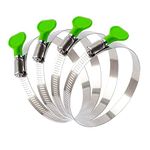 BESTYCHAO Duct Clamps, 4pcs 4 Inch Stainless Steel Key Type Worm Gear Hose Clamps, Adjustable 91-114mm Range Thumb Screw Clamps for Plumbing and Automotive