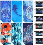 6 Pack Microfiber Lightweight Thin Beach Towel Sand Free Quick Dry Super Absorbent Compact Oversized Large Towels for Swimming Pool Yoga Gym Travel Vacation Beach Accessories Essentials for Adults