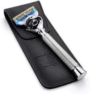 G.B.S Flex ball Handle Razor with Flex ball Pivot Ball technology All Chrome Diamond Knurled Pattern Long Handle Shaving Razor