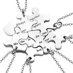 Yonhon 6 BFF Best Friend Necklace Puzzle Friendship Sister Necklace for 6