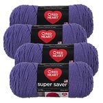 Red Heart Super Saver Yarn (4-Pack of 7oz Skeins) (Lavender)