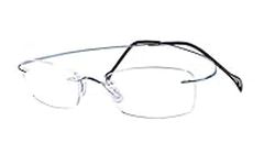 Agstum Pure Titanium Rimless Frame Prescription Hingeless Eyeglasses Rx (Blue, 52)