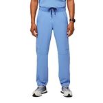 FIGS Men's Axim Cargo Scrub Pants Medical Scrubs (Ceil Blue, Large)