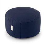 Basaho WHEEL Zafu Meditation Cushion | Organic Cotton | Buckwheat Hulls | Removable Washable Cover (Midnight Blue)