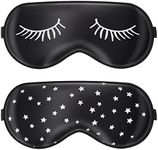 loraleo 2Pcs Kids Sleep Mask Sleep Covers Adjustable Silk Eye Cover for Kids Adults Comfortable Blackout Blindfold for Teens Eye Covers for Sleeping Ideal for Insomnia