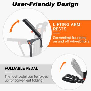WISGING Ultra-Light Folding Wheelchair – Portable with Hand Brake, Travel Bag, Telescopic Handle