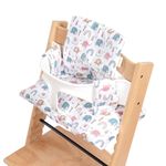 DADOUMAN Waterproof & Extra Padded Dining Chair Seat Cushion, Wipe Clean Cushion for Stokke Tripp Trapp High Chair, 18" L x 11" W, Cartoon Printing Each (Colorful Elephants)