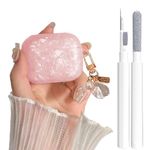 OTOPO for Airpods Pro/Pro 2 Gen Case Cute with Cleaner Pen, Shell Pattern Airpods iPod Pro 2nd/1st Generation Case Cover Protective Skin Girl Women with Luxury Pearl Keychain 2023/2022/2019 - Pink