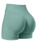 VOYJOY Women Workout Impact Shorts 3.6"/ 4.5"/ 6" Scrunch Butt Lifting Gym Shorts Seamless Booty Biker Shorts, Pistachio, Medium