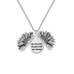 FEELMEM Sunflower Necklace Nanny Gift People Call Me Nanny Sunflower Pendant Necklace Best Nanny Ever Grandma Gift Nana Gift Babysitter Gift (Nanny-Sunflower)