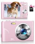 Digital Camera, FHD 1080P 48MP Autofocus Point and Shoot Camera for Kids Teens Girls Boys Starters, 16X Zoom, User-Friendly Compact Small Camera for Photography and Vlogging(Pink)