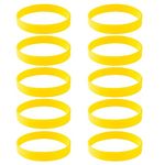 LOOM TREE 10 Pieces/Pack Blank Silicone Wristbands Fashion Rubber Bracelet Yellow| Fashion Jewelry | Bracelets For Unisex Adult