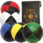 Cascade Juggling 5 x Pro 115g Cascade Classic Black Theme Juggling Balls - Thud Juggling Balls & Bag - Set of 5 Juggling Balls (Black Theme Mix)