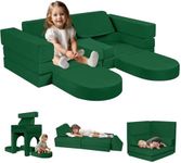 MeMoreCool Toddler Couch, Modular Kids Couch for Playroom, Green