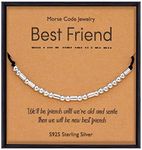 Suyi Friend Gifts for Women Her Friendship Morse Code Bracelet for Best Friend BFF Sister Sterling Silver Beads Bracelet for Galentine's Day Best Friend