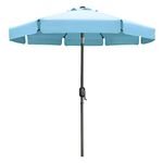 COOSHADE 10FT Outdoor Garden Table Umbrella Patio Umbrella Market Umbrella,Crank Open, Push Button Tilt,Great for Garden, Deck, Backyard and Pool, 8 Ribs(Turquoise)