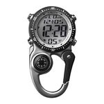 Dakota Digital Backpacker Clip Watch, Alarm, Stopwatch, Timer and Dual Time, Outdoor Gifts for Men and Women, Tactical Digital Watch