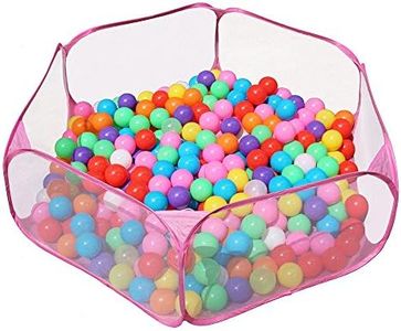 Jacone Portable Cute Hexagon Children Ball Pit, Indoor and Outdoor Easy Folding Ball Play Pool Kids Toy Play Tent with Carry Tote, Balls Not Included (Pink)