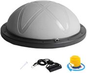 DH FitLife Balance Ball, Yoga Balance Trainer Φ60×22cm, Maximum Load 200 kg, Half Exercise Ball for Core, Balance & Strength Training, Balance Board with Pump and 2 Fitness Bands (Grey)