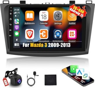 [2G+64G] Car Radio for Mazda 3 2009-2013, Android Mazda 3 Stereo with 9 inch Touch Screen, Carplay/Android Auto/1080P/Bluetooth/WiFi +AHD Backup Camera