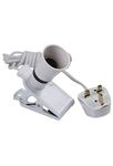 PRO ELEC PEL00523 Clip-On BC Lamp Holder with 2m Mains Lead White