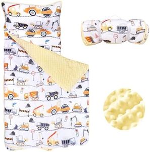 Toddler Nap Mat with Pillow and Blanket, Thicken Kids Sleeping Bag for Boys and Girls, Extra Large Rolled Napping Mats for Daycare, Sleepovers Preschool Travel Camping, Ages 3-7 Years