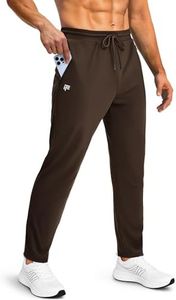 FOGFIRE Mens Sweatpants with Zipper Pockets Joggers for Men Workout Athletic Gym Track Fitness Clothing Brown