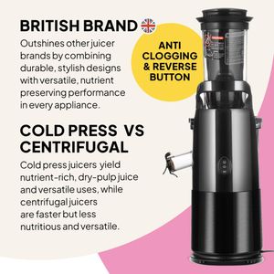 Fridja f1900 Cold Press Juicer – Slow Masticating Juice Extractor