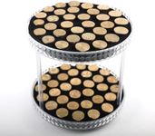WUERLIN 64 Slot Wax Seal Stamp Storage Organizer with 2 Round Tier Acrylic Clear & Rotatable Design for Neatly Organizing Sealing Accessories and Wax Seal Stamp Heads