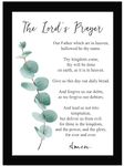 AR Creative The Lord's Prayer - Leaves Printed, Bible Verse Wall Photo Framed Wall Poster, Bible Quotes Print with Frame, Home (13.6 inch x 10.2 inch) Multicolor