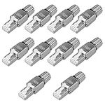 kwmobile RJ45 Network Connector Pack - Set of 10 Cat6A RJ-45 Network Connectors - Shielded Cat 6A Ethernet Cable Strain Relief Plugs - Tool Free