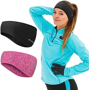 Linlook Winter Sports Headband for Women and Men-Fleece Stretchy Ear Warmer Cover for Running,Hiking,Skiing,Cycling,Jogging