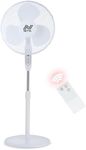 NETTA Pedestal Standing Floor Fan – 16 Inch, 3 Speed Settings, with 7-Hour Timer, Remote Control, Oscillating Function and Adjustable in Height – 40W – White