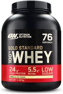 Optimum Nutrition Gold Standard 100% Whey Proteine in polvere per lo Sviluppo e il Recupero Muscolare con Glutammina e Aminoacidi BCAA Naturali, Gusto Gelato alla Vaniglia, 76 Dosi, 2,28 kg