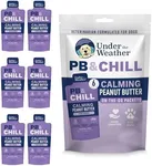 Under the Weather Pet PB & CHILL Dog Peanut Butter Dog Treats | Vet-Formulated 100% Natural and Tasty Calming Treats for Dogs | Promotes Calmness and Relieves Anxiety for Dogs | 1 Oz - Pack of 6