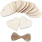 20PCS Wooden Hearts Embellishments 