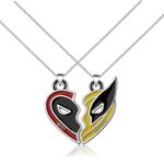 KEYCHIN Dead Heroes Necklace Set Movie Fans Gifts Superhero Matching Jewelry Best Friends Half Heart Necklace, Stainless Steel, stainless steel