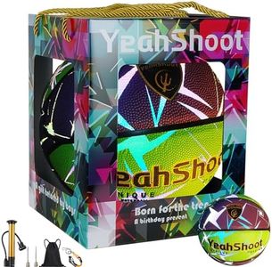 YeahShoot Reflective Basketball, Cool Luminous Effect, Holographic Excellent Handfeel, Durable PU Leather, with Colorful Gift Box, Choice for Friends​