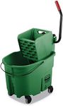 Rubbermaid Commercial WaveBrake 2.0 35 QT Side-Press Mop Bucket and Wringer, Green (FG758888GRN)