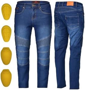 Men's Motorcycle Protective Riding Pants/Jeans, Reinforced with Protective Lining (CA/US, Waist Inseam, 32, 32, Blue)