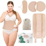 Castor Oil Pack Wrap Kit, 5 Pcs Organic Castor Oil Wrap Plus Size for Waist, Neck and Breast Castor Oil Pack Wrap Reusable Organic Flannel Cotton Castor Oil Pads
