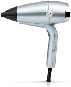 VS Sassoon Hydro Smooth Fast Dry Hair Dryer – 2100W DC Motor, Plasma & Ionic Conditioning, Ceramic Technology, Lightweight Design, Includes Concentrator & Diffuser – Teal