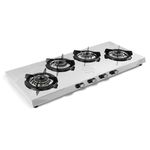 Sunshine Falcon Ultra Slim Stainless Steel Cooktop, ISI Certified Manual Ignition Gas Stove, 2 Years General Warranty (4-Burner Plus)
