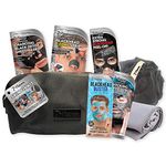 7th Heaven Men's Skin Fix Gift Set Includes 4 Face Masks and Set of T-Zone Pore Strips – Comes with Exfoliating Body Scrub, Sports Towel, and Wash Bag