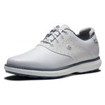 FootJoy Women's Traditions Spikeless Golf Shoe, White/White, 8 Wide