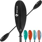 WONITAGO Kayak Paddle Premium Carbon Fiber Paddle with Reinforced PP + Fiberglass Blade, Floating Adjustable Kayaking Oars, 3 Piece, 220-240 cm/86-94 Inches, Black