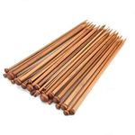 Maharsh 36 pcs 18 Size Wood Knitting Needle Set 25cm or 35 cm Small to Large 2-10mm, Sturdy Round Blunt Yarn Knitting Needles Tool Kit